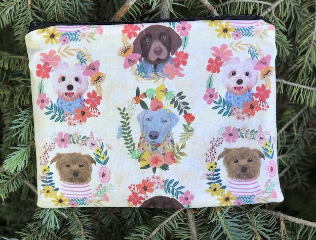 Puppy Wreaths Mahjongg card and coin purse, The Slide