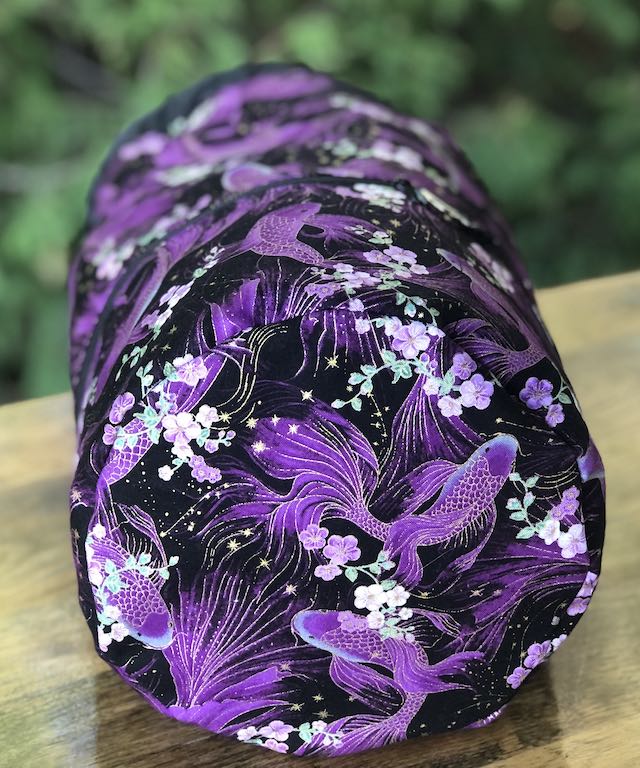 Purple Koi knitting project bag, large Kipster