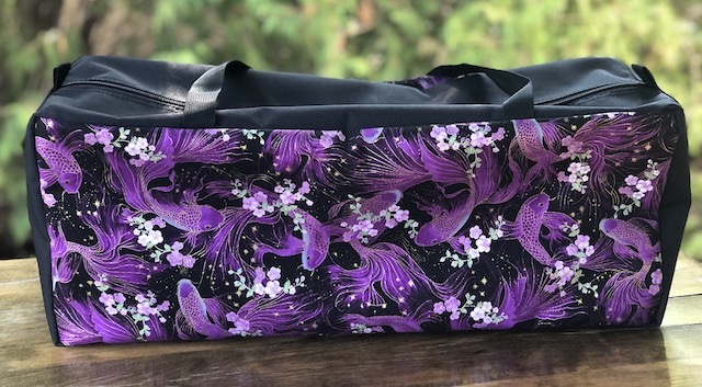 Purple Koi Mahjongg Storage Set The Zippered Tote-ster and Large Zini