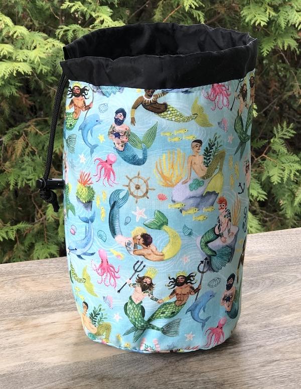 Queen of the Sea SueBee Round Drawstring Bag