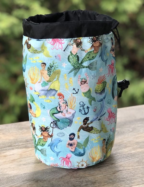 Queen of the Sea SueBee Round Drawstring Bag