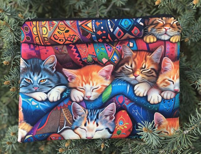 Quilty Cats Supa Scribe extra large pencil case or makeup bag