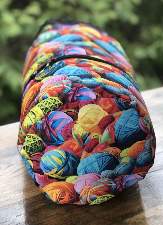 Rainbow Yarn knitting project bag, large Kipster