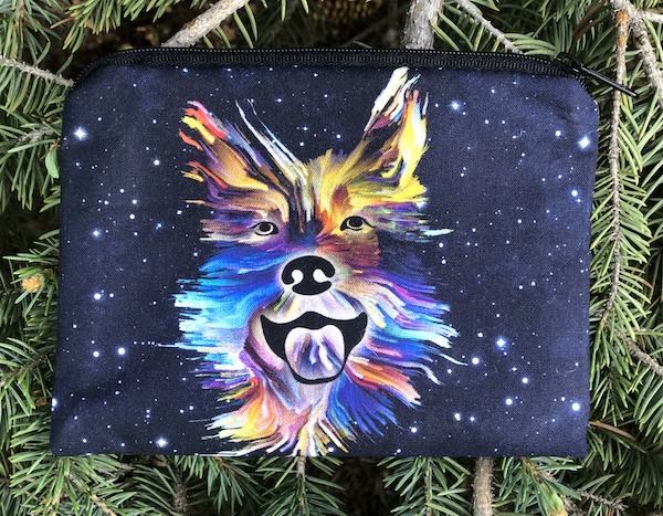 Rainbow Dogs Goldie zippered bag