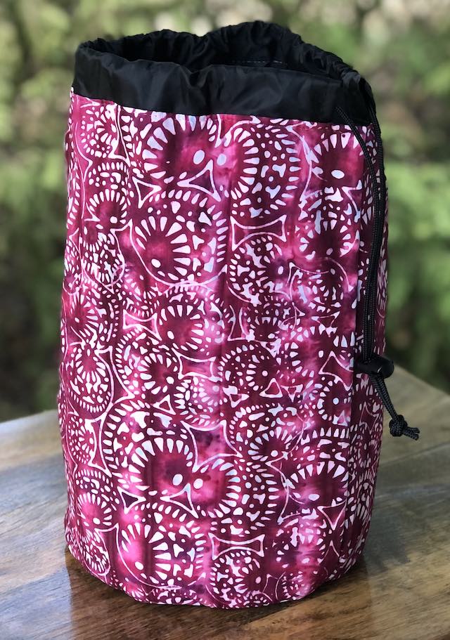 Rolling Balls Batik drawstring bag, The Large Suebee