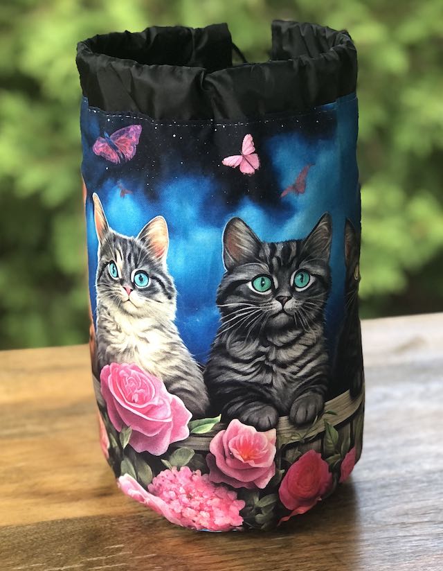 Rosy Kitties SueBee Round Drawstring Bag