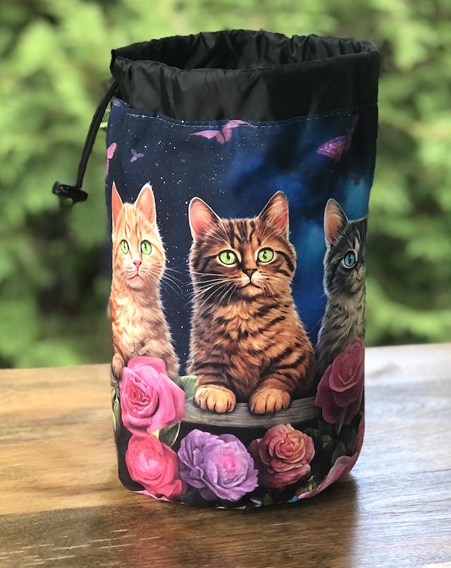 Rosy Kitties SueBee Round Drawstring Bag