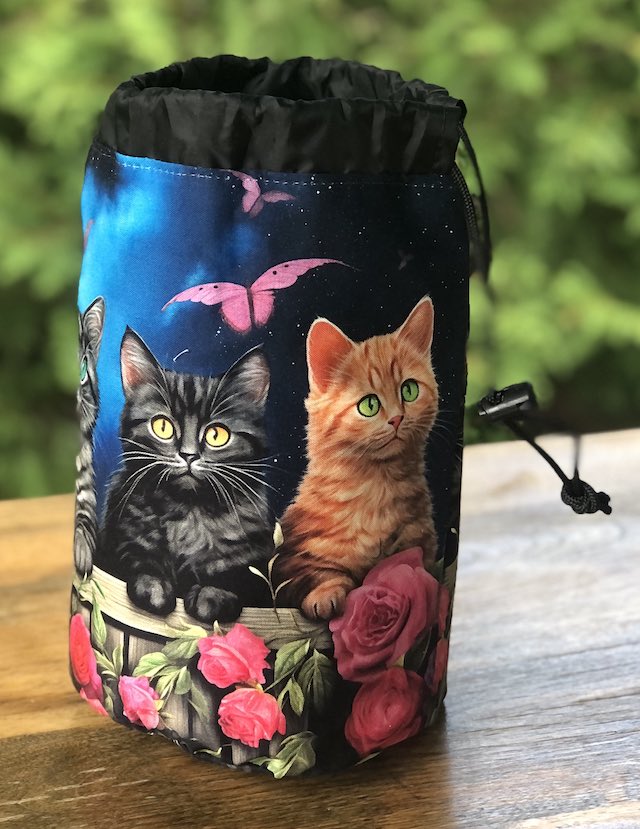 Rosy Kitties SueBee Round Drawstring Bag