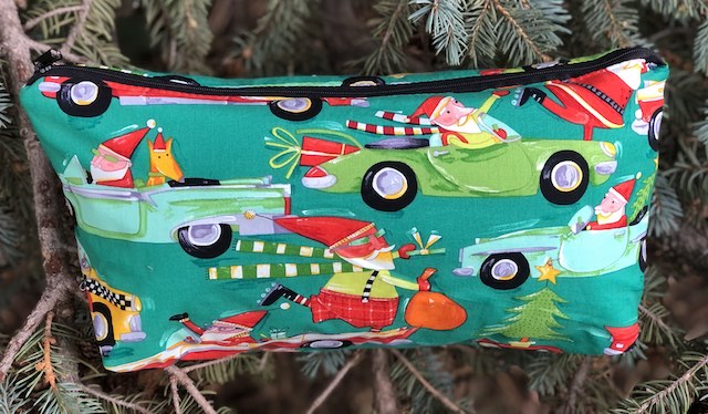 Santa's car Large Zini Flat Bottom Bag