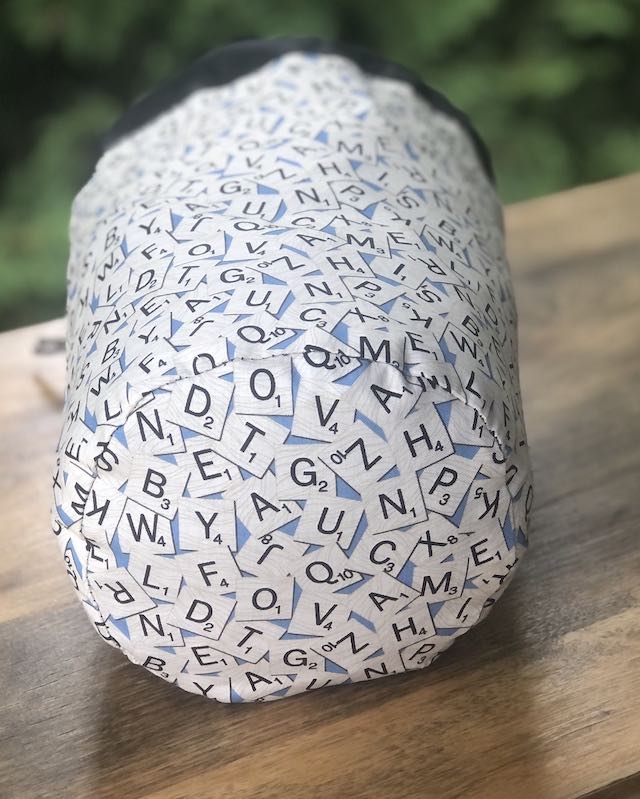 Scrabble Tiles SueBee Round Drawstring Bag
