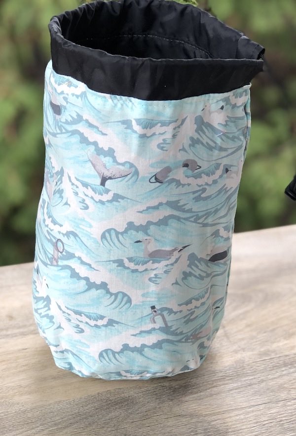 Tula Pink's Sea Debris SueBee Round Drawstring Bag