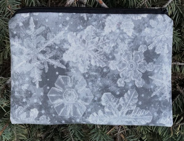 Silver Snowflakes zippered bag, The Scooter