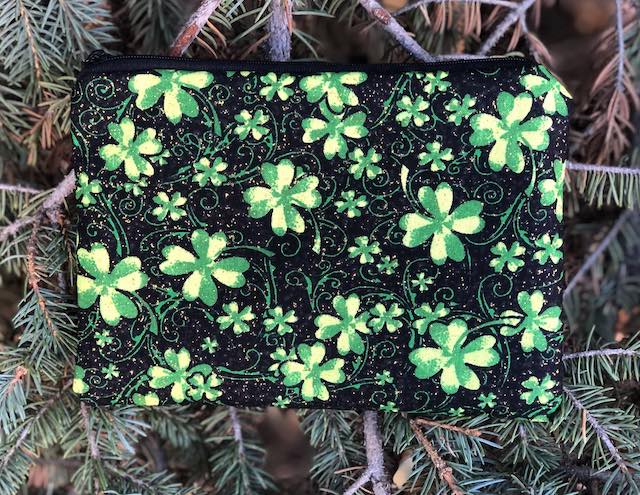 Sparkly Shamrocks zippered bag, The Scooter