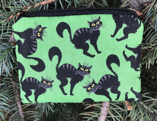 Spike Coin purse, The Raven - on green or orange