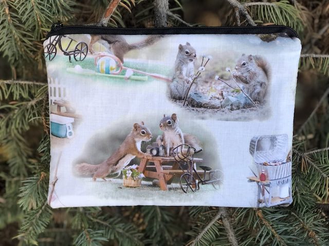 Squirrel's Vacation zippered bag, The Scooter