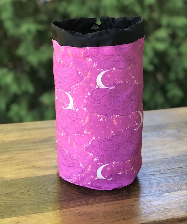 Storm Clouds SueBee Round Drawstring Bag, Tula Pink