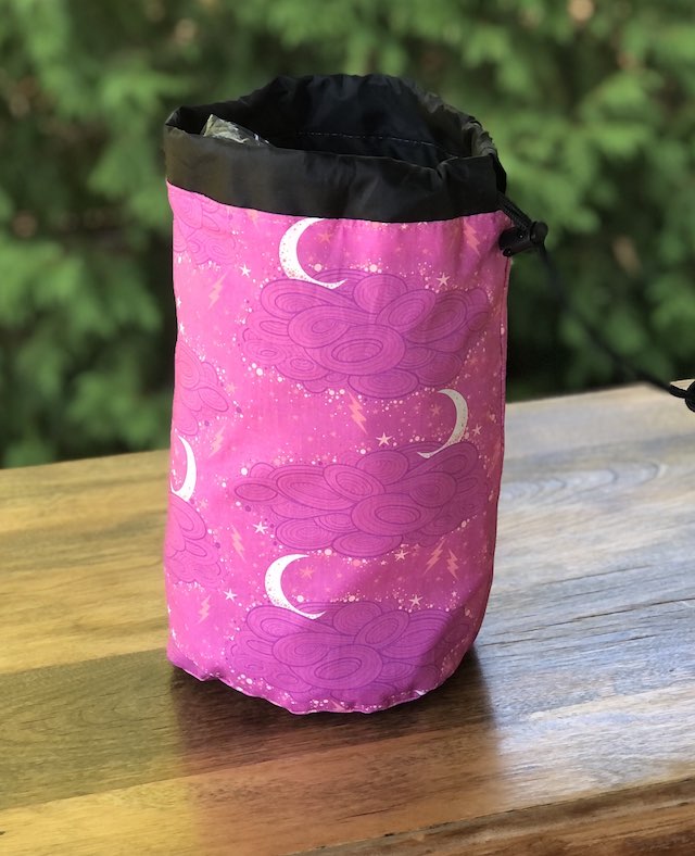 Storm Clouds SueBee Round Drawstring Bag, Tula Pink