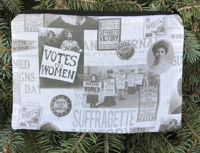 Suffragette victory zippered bag, The Scooter - celebrating 100 year anniversary of the 19th Amendment, women's voting rights