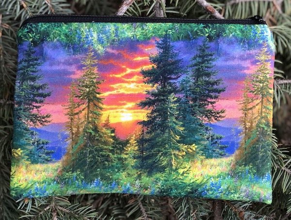 Sunrise Trees zippered bag, The Scooter