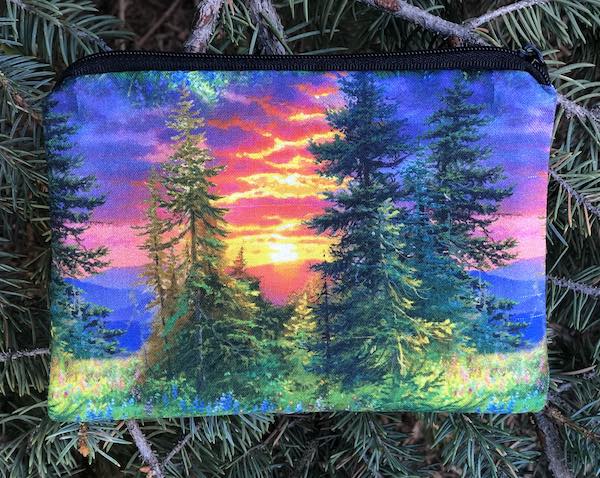 Sunrise Trees Goldie zippered bag