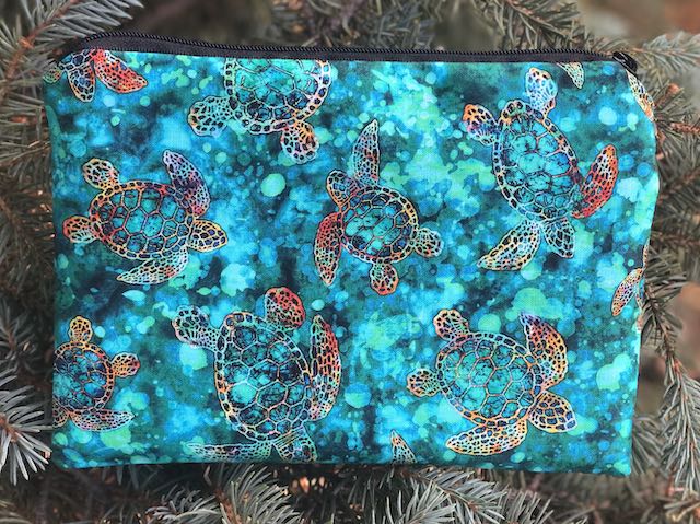 Turtle Batik zippered bag, The Scooter