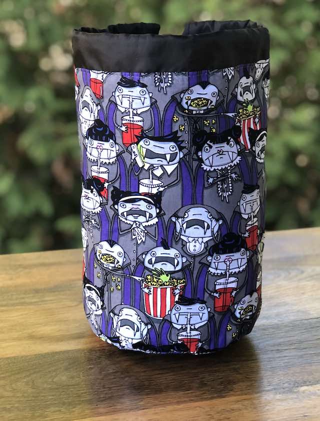 Vampires at the Movies SueBee Round Drawstring Bag