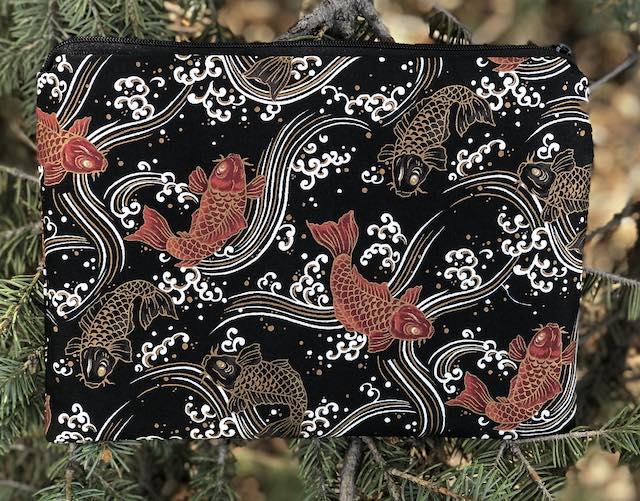 Waves of Koi Mahjongg card and coin purse, The Slide