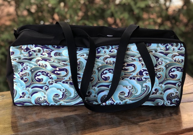 Waves Three Piece Mahjongg Storage Set, The Zippered Tote-ster, Large Zini and Mattie