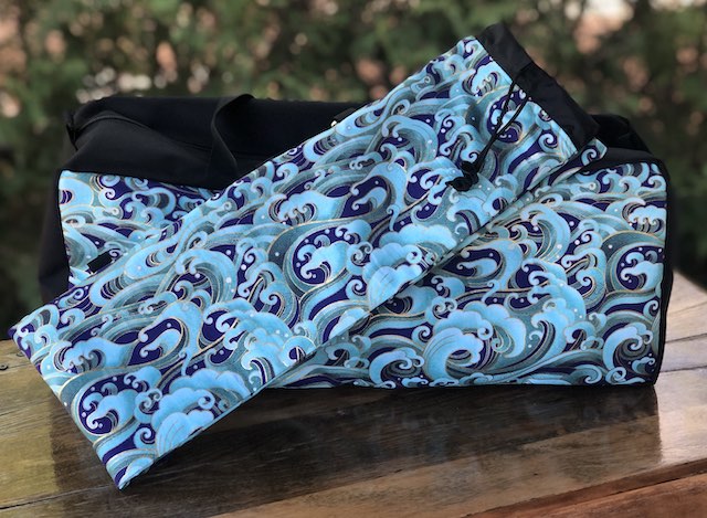 Waves Three Piece Mahjongg Storage Set, The Zippered Tote-ster, Large Zini and Mattie