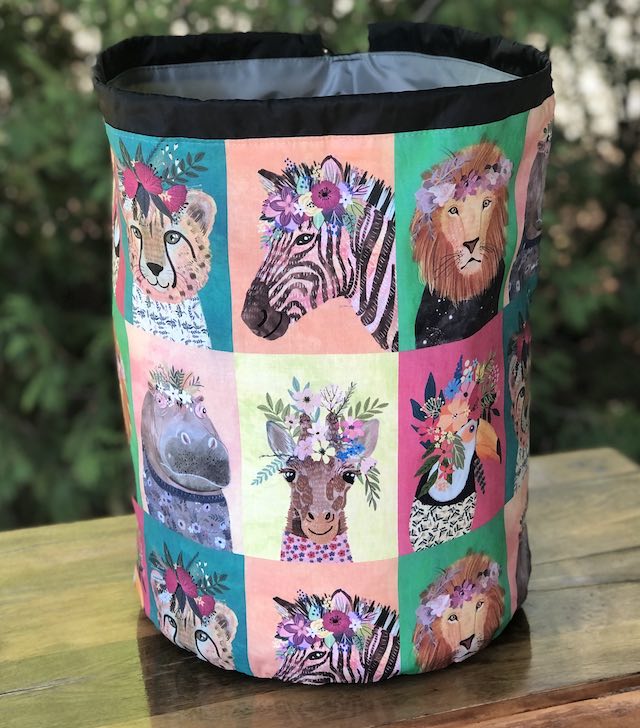 Wildlife Squares Alpaca Large Knitting Bag