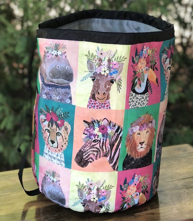 Wildlife Squares Alpaca Large Knitting Bag