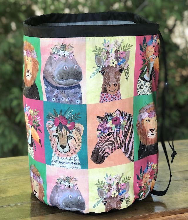 Wildlife Squares Alpaca Large Knitting Bag
