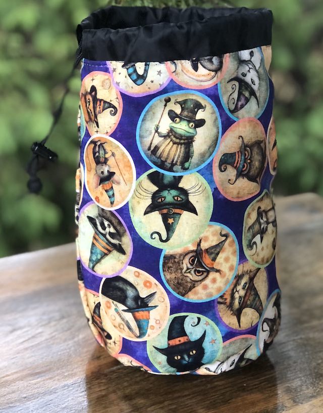 Witchy Woodland SueBee Round Drawstring Bag