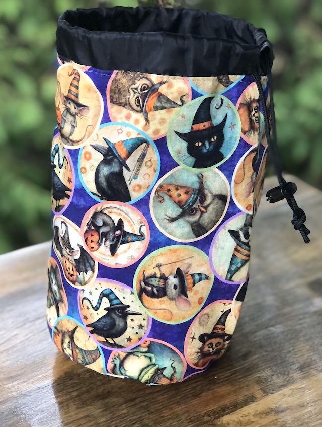 Witchy Woodland SueBee Round Drawstring Bag