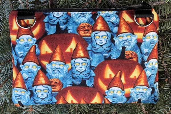 Zombie Gnomes clutch, smart phone wallet, mini shoulder bag, up to iPhone 8 Plus wallet, The Wisteria - Glow in the dark faces