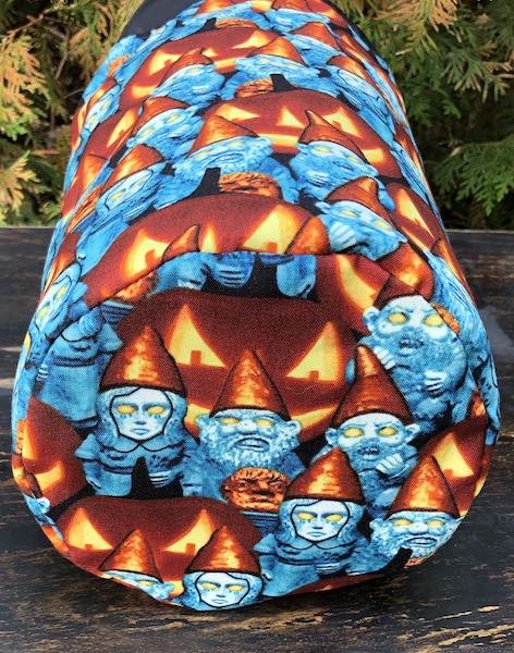 Zombie Gnomes SueBee Round Drawstring Bag - glow in the dark faces