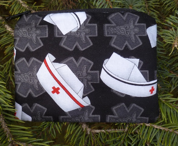 Nurses caps on black Coin Purse, The Raven