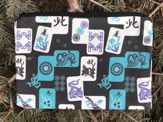 Blue Mahjong Tiles zippered bag, The Scooter