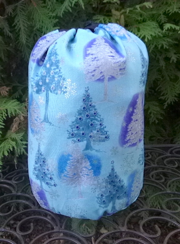 Blue Trees SueBee Round Drawstring Bag