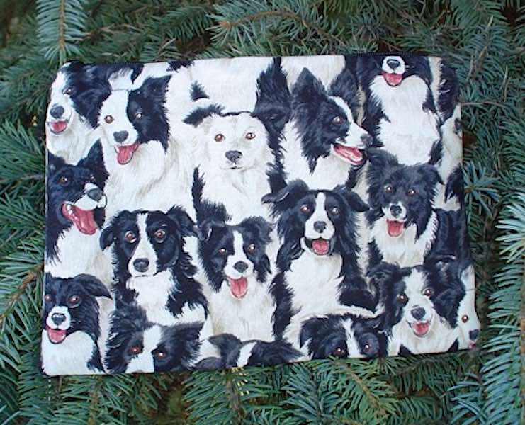 Border Collie Scooter Zippered Bag