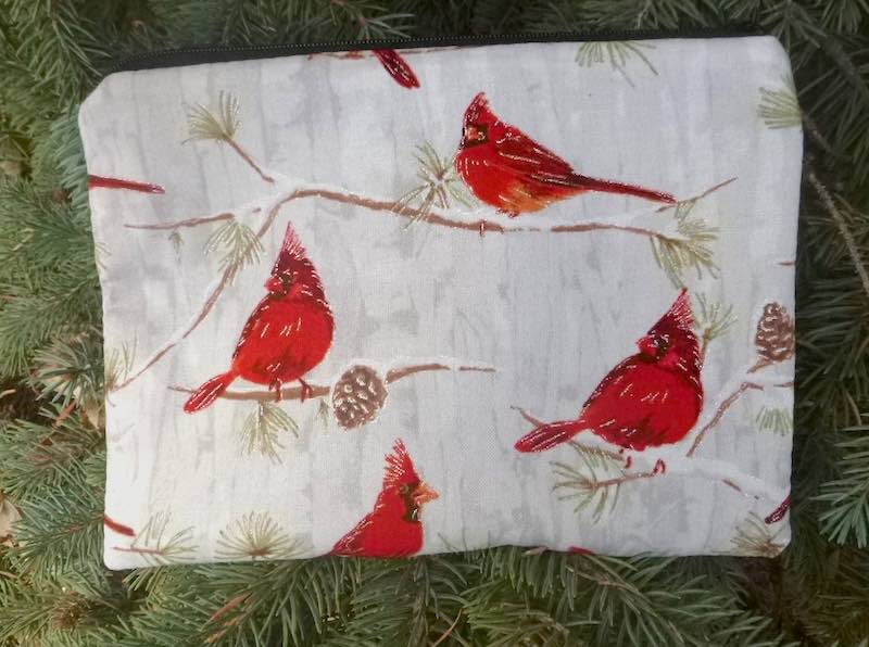 Winter Cardinals zippered bag, The Scooter