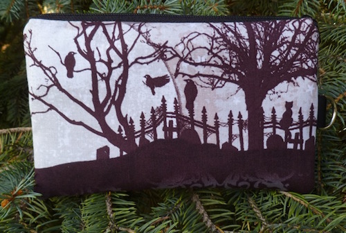 Cat's Graveyard Mini Wallet Purse Organizer, iPhone wallet, The Sweet Pea