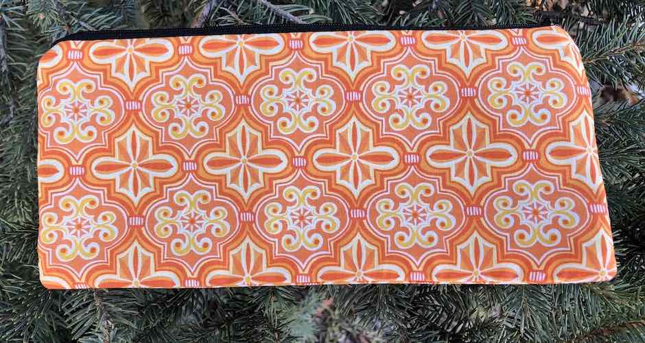 Orange Abundance pouch for 8" knitting needles or reusable utensils, The Deep Sleek