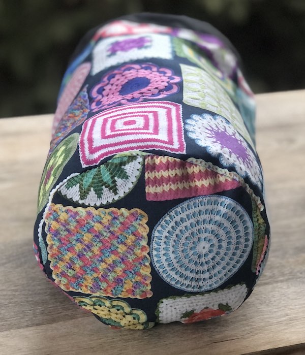 Crochet Blocks SueBee Round Drawstring Bag