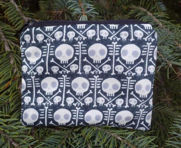 Dem bones Coin Purse, The Raven , organic cotton