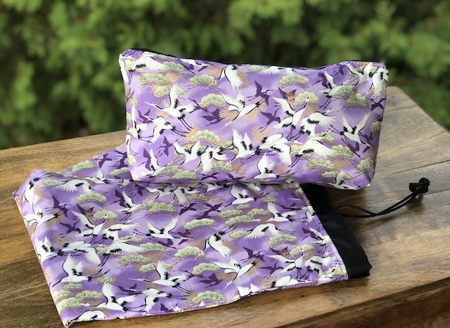 Flying Cranes Mahjong rack and tiles storage set, The Racker and large Zini