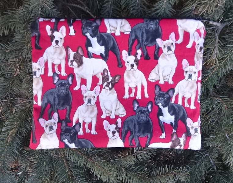 French Bulldogs Supa Scribe extra large pencil case or makeup bag