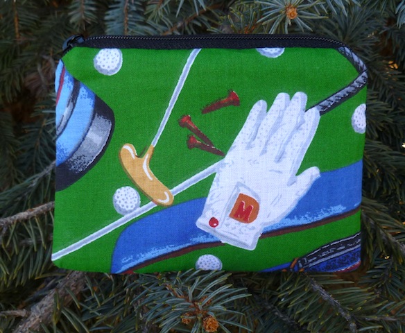 Golf on dark green Coin Purse, The Raven
