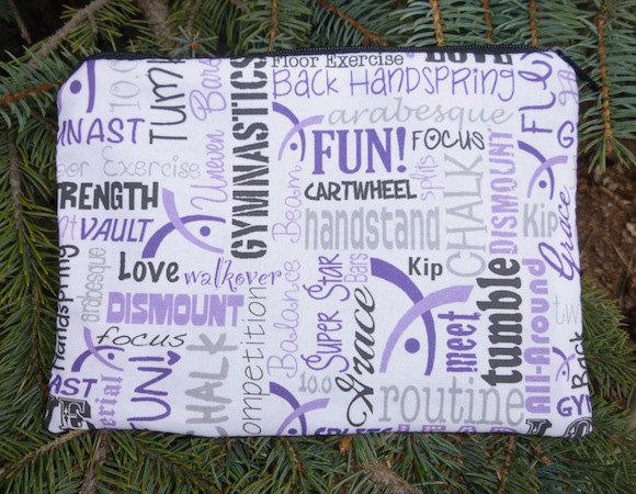 Gymnastics in white and purple zippered bag, The Scooter