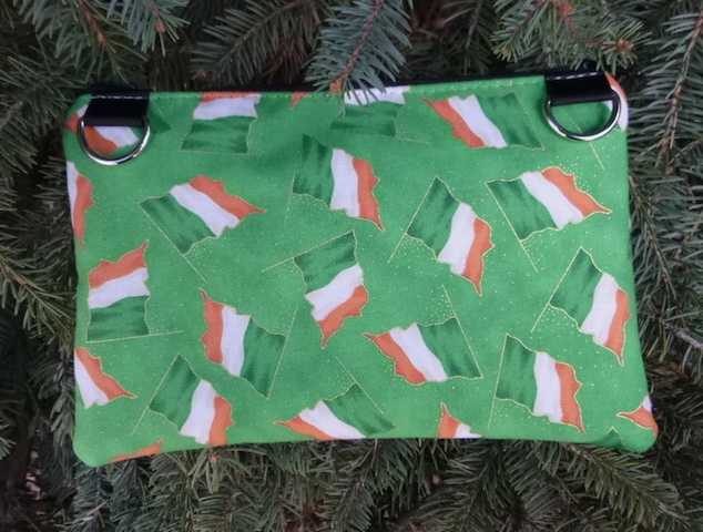 Irish Flags clutch, smart phone wallet, mini shoulder bag,  iPhone wallet, The Wisteria - CLEARANCE